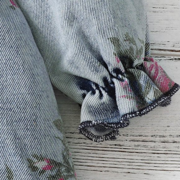 BABY GIRL FLORAL RUFFLED BUTTON FRONT DRESS - Picture 3 of 7